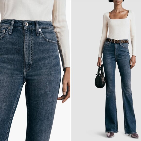 rag & bone Casey High Waist Flare Jeans Corso Size 26 - Picture 2 of 12